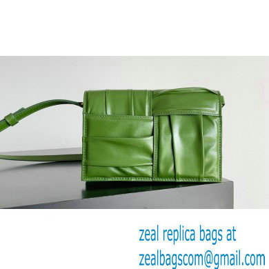 Bottega Veneta Mini Cassette foulard intreccio leather Cross-Body Bag Green