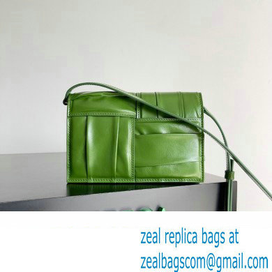 Bottega Veneta Mini Cassette foulard intreccio leather Cross-Body Bag Green