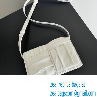 Bottega Veneta Mini Cassette foulard intreccio leather Cross-Body Bag White