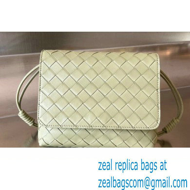 Bottega Veneta Mini Intrecciato leather Cross-Body Bag with adjustable sliding strap Light Green