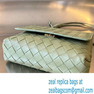 Bottega Veneta Mini Intrecciato leather Cross-Body Bag with adjustable sliding strap Light Green