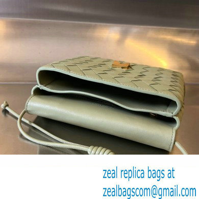 Bottega Veneta Mini Intrecciato leather Cross-Body Bag with adjustable sliding strap Light Green