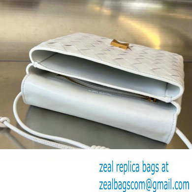 Bottega Veneta Mini Intrecciato leather Cross-Body Bag with adjustable sliding strap White