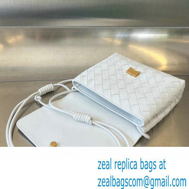 Bottega Veneta Mini Intrecciato leather Cross-Body Bag with adjustable sliding strap White