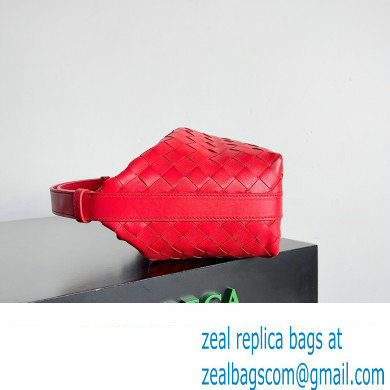 Bottega Veneta Mini Wallace Intrecciato leather Bag Red