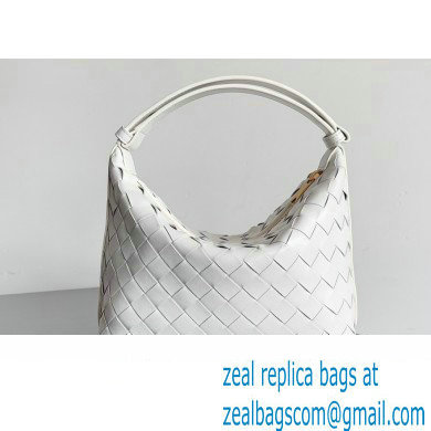 Bottega Veneta Mini Wallace Intrecciato leather Bag White - Click Image to Close