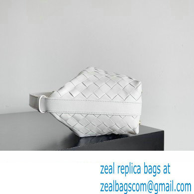 Bottega Veneta Mini Wallace Intrecciato leather Bag White - Click Image to Close