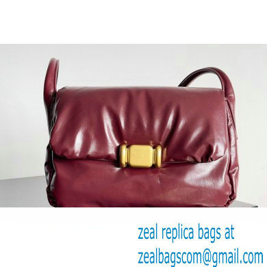 Bottega Veneta Pad Crossbody Bag Burgundy