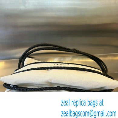 Bottega Veneta Quadronno Canvas shoulder bag with an Intreccio leather cords structure - Click Image to Close