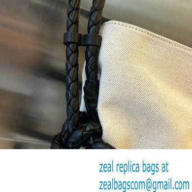 Bottega Veneta Quadronno Canvas shoulder bag with an Intreccio leather cords structure