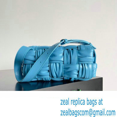Bottega Veneta Small Brick Cassette in Foulard Intreccio Leather shoulder bag Blue - Click Image to Close