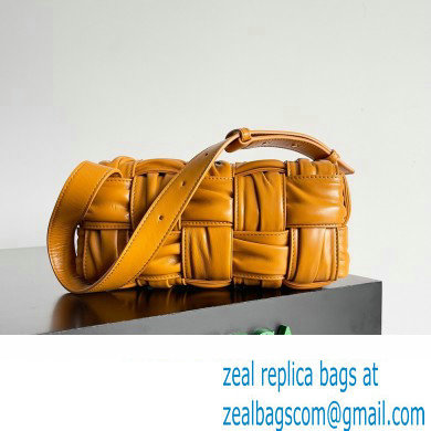 Bottega Veneta Small Brick Cassette in Foulard Intreccio Leather shoulder bag Khaki