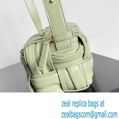 Bottega Veneta Small Brick Cassette in Foulard Intreccio Leather shoulder bag Light Green