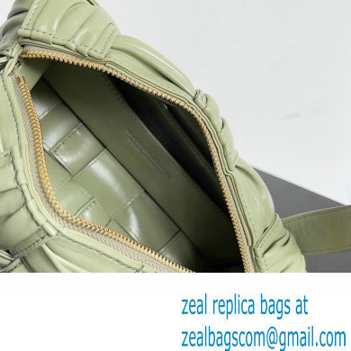 Bottega Veneta Small Brick Cassette in Foulard Intreccio Leather shoulder bag Light Green - Click Image to Close