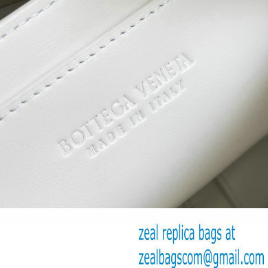 Bottega Veneta Small Brick Cassette in Foulard Intreccio Leather shoulder bag White - Click Image to Close