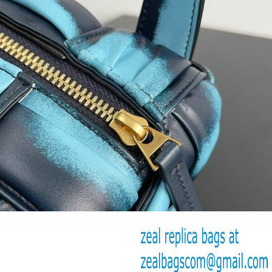 Bottega Veneta Small Brick Cassette in Foulard Intreccio Leather shoulder bag tie-dye Blue - Click Image to Close