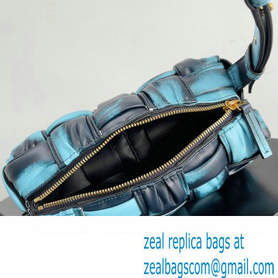 Bottega Veneta Small Brick Cassette in Foulard Intreccio Leather shoulder bag tie-dye Blue