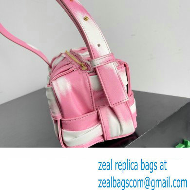 Bottega Veneta Small Brick Cassette in Foulard Intreccio Leather shoulder bag tie-dye Pink