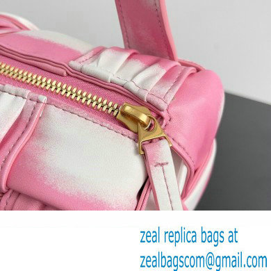 Bottega Veneta Small Brick Cassette in Foulard Intreccio Leather shoulder bag tie-dye Pink