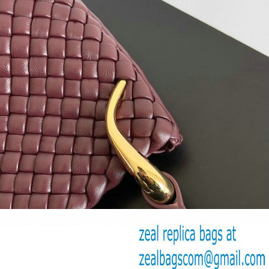 Bottega Veneta Small Clicker padded intreccio leather Shoulder Bag Burgundy - Click Image to Close