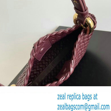 Bottega Veneta Small Clicker padded intreccio leather Shoulder Bag Burgundy - Click Image to Close