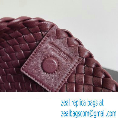 Bottega Veneta Small Clicker padded intreccio leather Shoulder Bag Burgundy