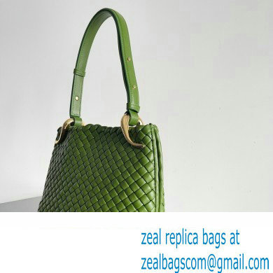 Bottega Veneta Small Clicker padded intreccio leather Shoulder Bag Green