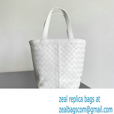 Bottega Veneta Small Flip Flap Intrecciato leather tote Bag White - Click Image to Close