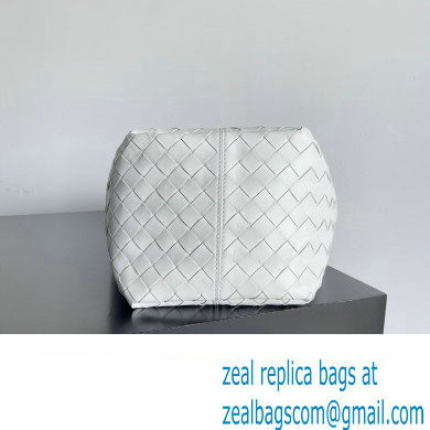 Bottega Veneta Small Flip Flap Intrecciato leather tote Bag White