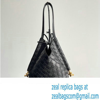 Bottega Veneta Small Solstice Intrecciato leather Shoulder Bag Black