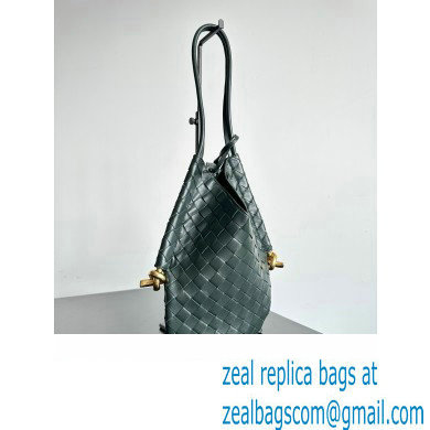 Bottega Veneta Small Solstice Intrecciato leather Shoulder Bag Dark Green - Click Image to Close