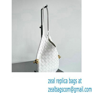 Bottega Veneta Small Solstice Intrecciato leather Shoulder Bag White