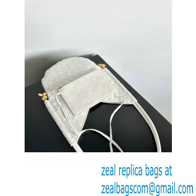 Bottega Veneta Small Solstice Intrecciato leather Shoulder Bag White