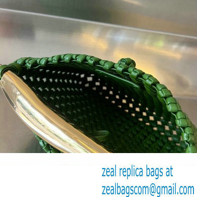 Bottega Veneta Small hand-knotted intreccio leather Sardine Top Handle bag with metallic top handle 731166 Green - Click Image to Close