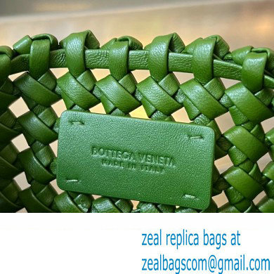 Bottega Veneta Small hand-knotted intreccio leather Sardine Top Handle bag with metallic top handle 731166 Green - Click Image to Close