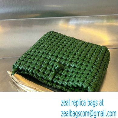 Bottega Veneta Small hand-knotted intreccio leather Sardine Top Handle bag with metallic top handle 731166 Green - Click Image to Close