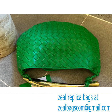 Bottega Veneta Small intrecciato leather Sardine bag with metallic top handle 716082 Bamboo Green - Click Image to Close