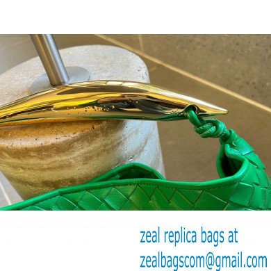 Bottega Veneta Small intrecciato leather Sardine bag with metallic top handle 716082 Bamboo Green - Click Image to Close