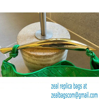 Bottega Veneta Small intrecciato leather Sardine bag with metallic top handle 716082 Bamboo Green - Click Image to Close