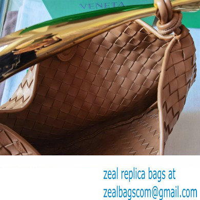 Bottega Veneta Small intrecciato leather Sardine bag with metallic top handle 716082 Brown