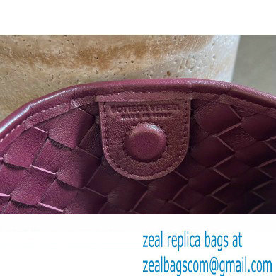 Bottega Veneta Small intrecciato leather Sardine bag with metallic top handle 716082 Burgundy