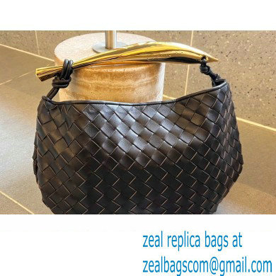 Bottega Veneta Small intrecciato leather Sardine bag with metallic top handle 716082 Coffee