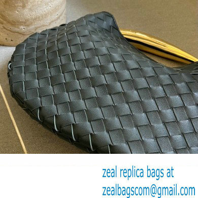 Bottega Veneta Small intrecciato leather Sardine bag with metallic top handle 716082 Dark Green