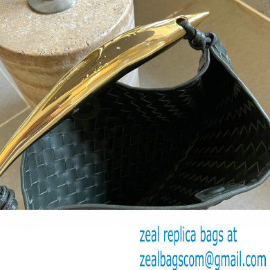 Bottega Veneta Small intrecciato leather Sardine bag with metallic top handle 716082 Dark Green