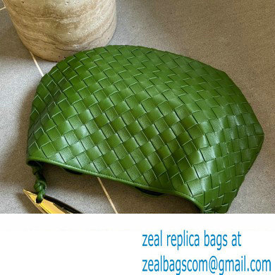 Bottega Veneta Small intrecciato leather Sardine bag with metallic top handle 716082 Green
