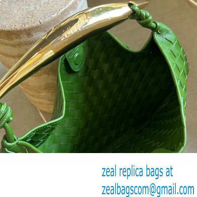 Bottega Veneta Small intrecciato leather Sardine bag with metallic top handle 716082 Green - Click Image to Close