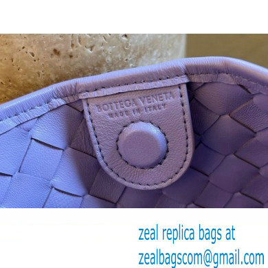 Bottega Veneta Small intrecciato leather Sardine bag with metallic top handle 716082 Lilac - Click Image to Close