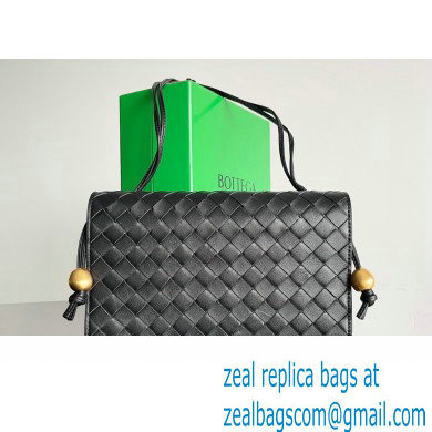 Bottega Veneta Trio Pouch On Strap Mini intrecciato leather shoulder Bag Black