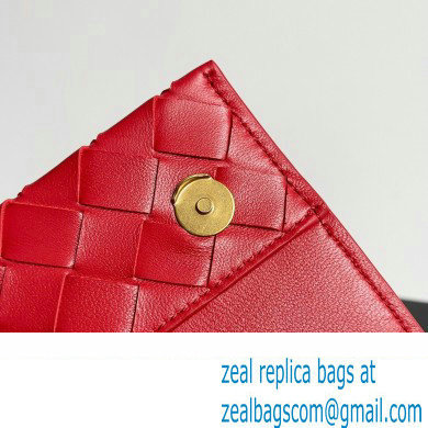 Bottega Veneta Trio Pouch On Strap Mini intrecciato leather shoulder Bag Red