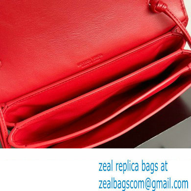 Bottega Veneta Trio Pouch On Strap Mini intrecciato leather shoulder Bag Red